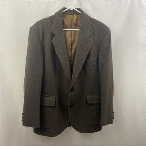 Vtg Pendleton Wool Tweed Elbow Patches Made In USA Size 42 Blazer Jacket